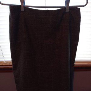 Vintage Alia Pencil Skirt Grey Charcoal Plaid